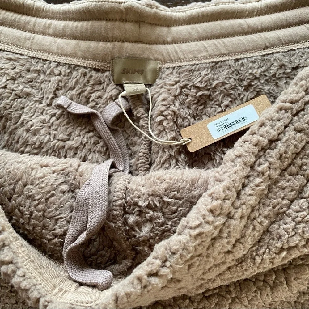 NWT SKIMS Teddy Pants Sherpa Jogger Desert 3X